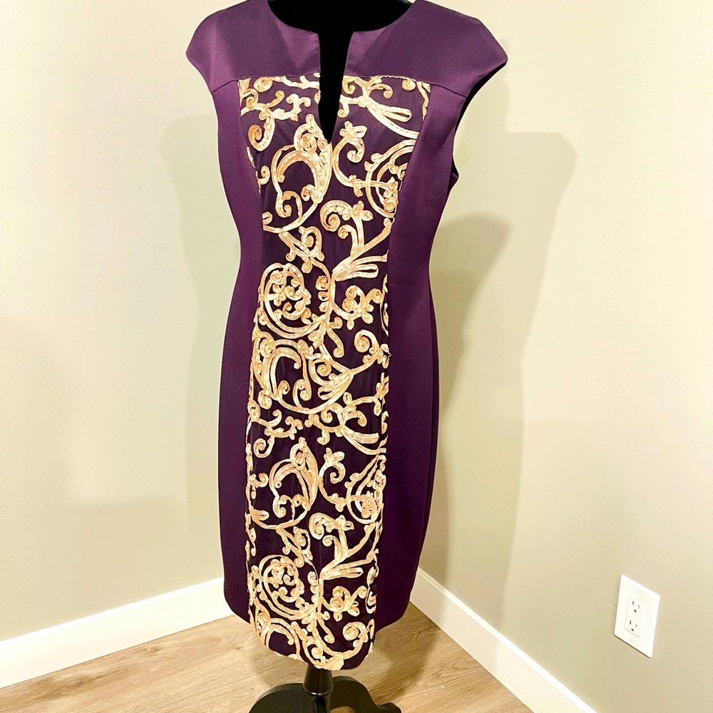 Connected Apparel -size 12 purple and gold Dress